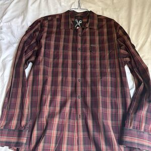 Marc Ecko Red and Black Plaid Casual Shirt